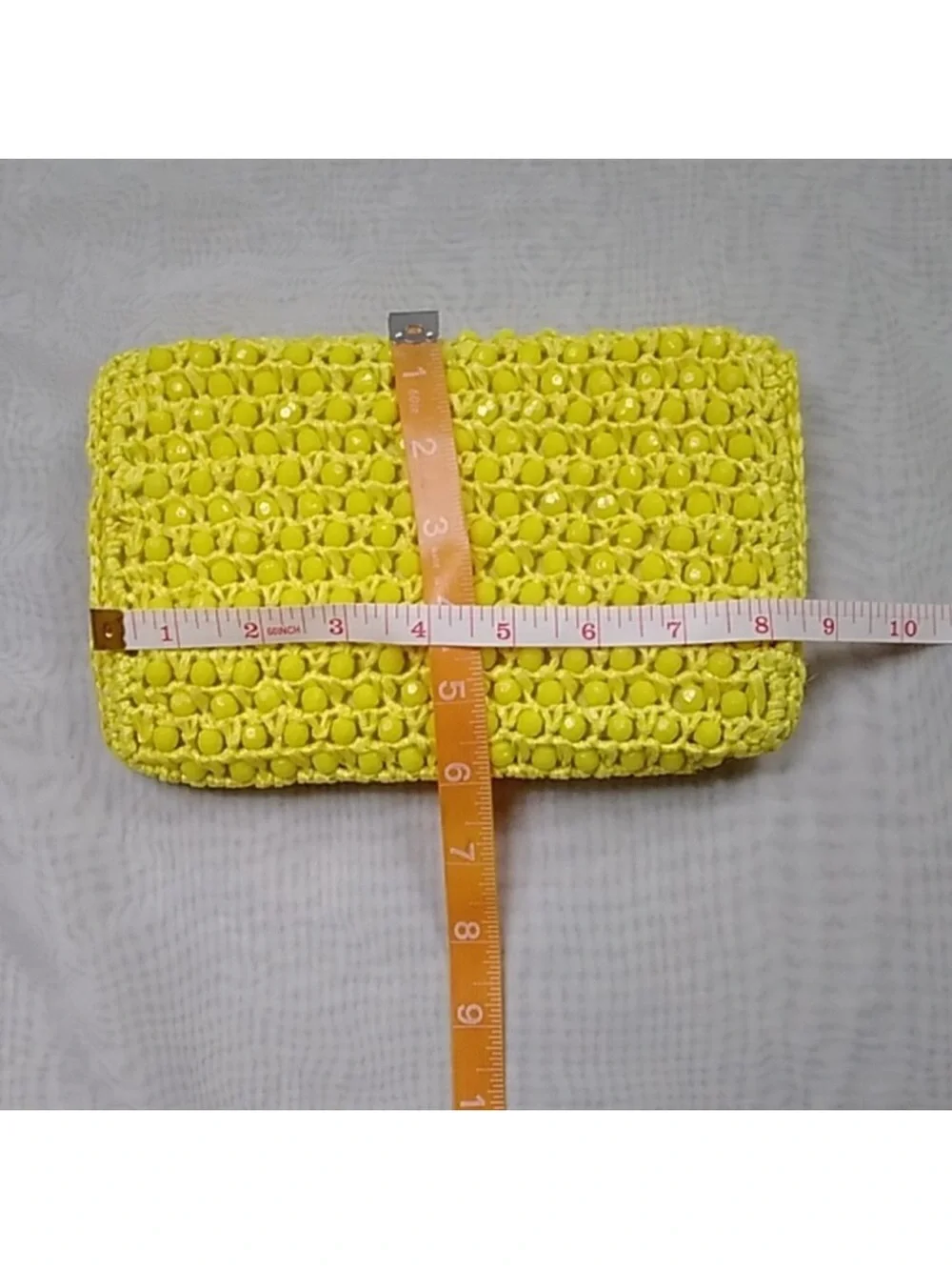 Handwoven Yellow Crochet Clutch Wristlet - Chic Women's Accessory